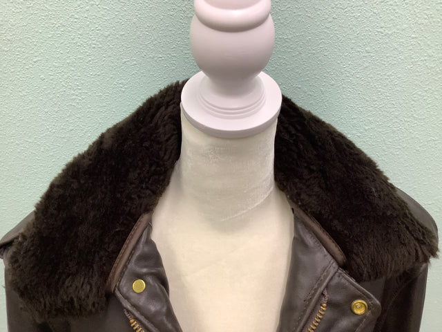 Brown A-2 shearling-collar leather jacket, Schott NYC